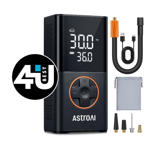 AstroAI AIRUN L7: inflador portátil 150 PSI para emergencia