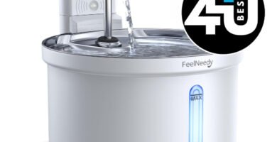 FEELNEEDY FN-W08L: fuente inalámbrica inteligente 3,5 L para gatos que mantiene el agua siempre fresca