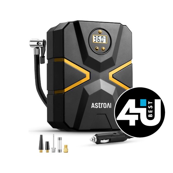 AstroAI Compresor de Aire Portátil – garantía de rueda lista para rodar
