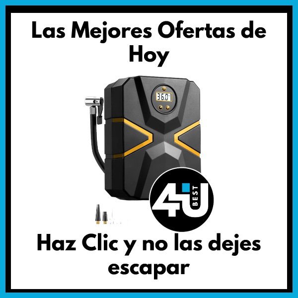 Banner publicitario para ofertas en compresores de aire portatiles.. Las mejores ofertas de hoy en 4YouBest.com – Haz clic y no las dejes escapar.