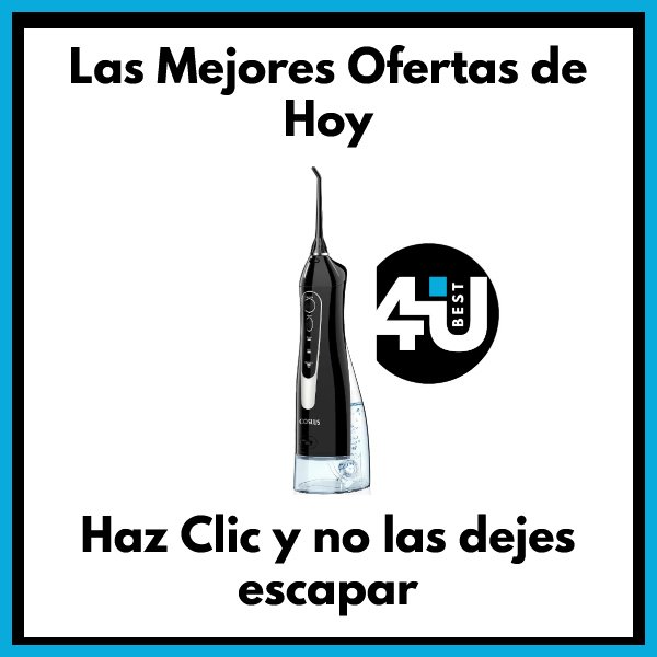 Banner publicitario para ofertas en irrigadores dentales.. Las mejores ofertas de hoy en 4YouBest.com – Haz clic y no las dejes escapar.