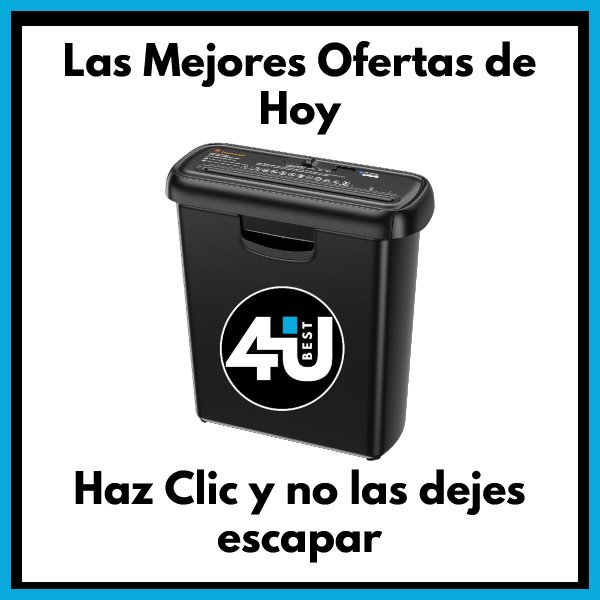 Banner publicitario con trituradora de papel. Las mejores ofertas de hoy en 4YouBest.com – Haz clic y no las dejes escapar.