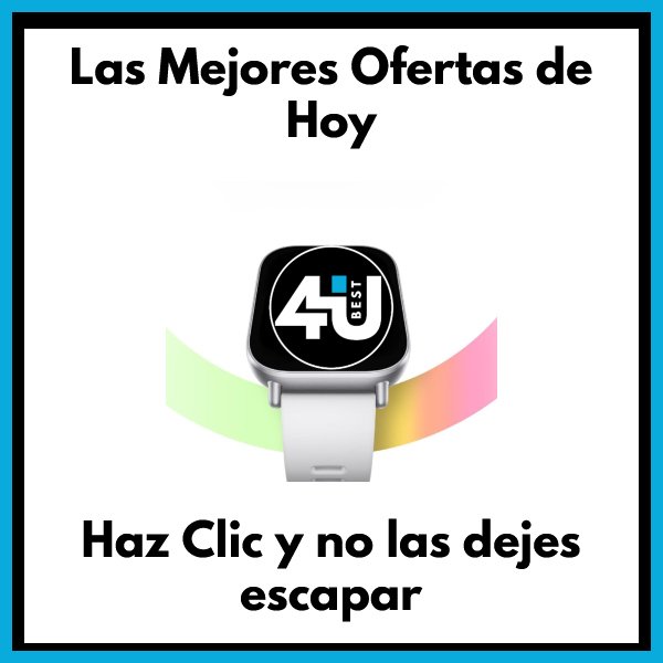Banner publicitario para ofertas en smartwatches. Las mejores ofertas de hoy en 4YouBest.com – Haz clic y no las dejes escapar.