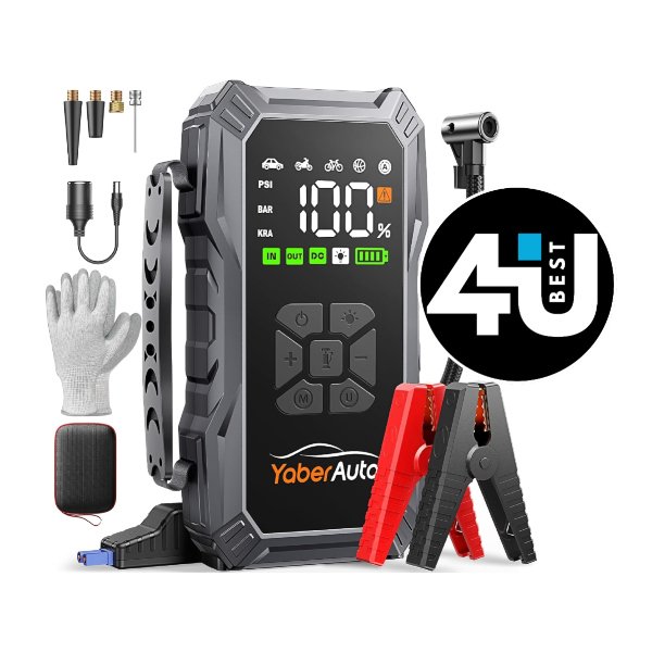 YaberAuto AP01: Un arrancador 6000A con compresor y batería de 23800 mAh que marca la diferencia